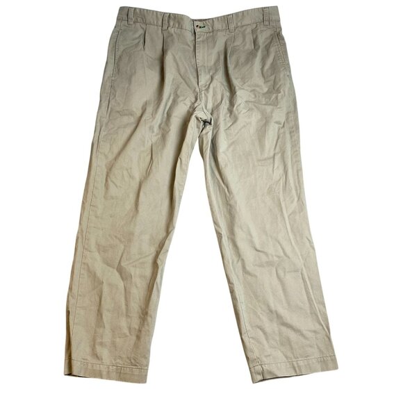 Tommy Hilfiger Mens Pants Size 44x32 Khaki Cotton Straight-Leg Classic Casual - Picture 1 of 14